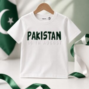 Kids Pakistan 14th August Independence Day White T-Shirt